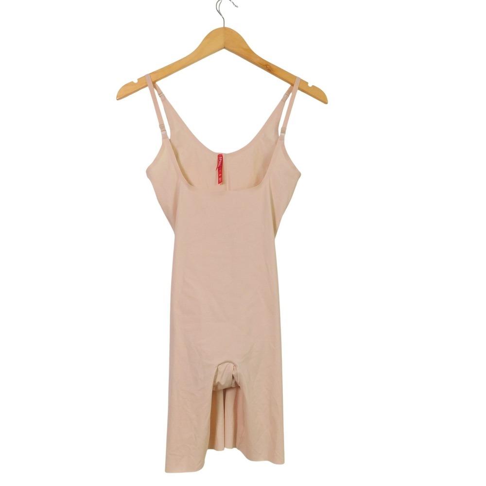 SPANXsculpt Seamless Power Open-Bust Mid-Thigh Bodysuit‎ Oat 10021R Womens Small